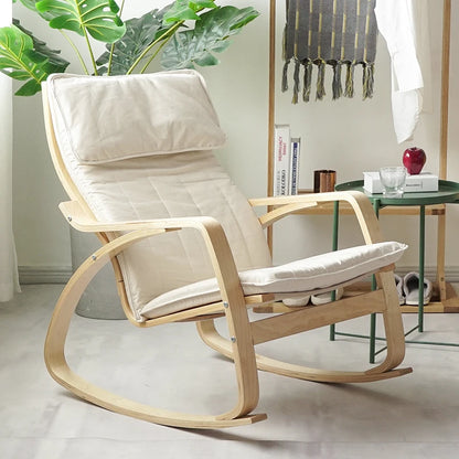 Liveable America Nordic Home Furnishing Bonn Rocking Chair Happy Chair Solid Wood Reclining Chair Lazy Maternity