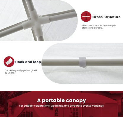 10x10 Gazebo Waterproof Outdoor Canopy Patio Tent for Wedding BBQ Party, Durable and Easy Setup