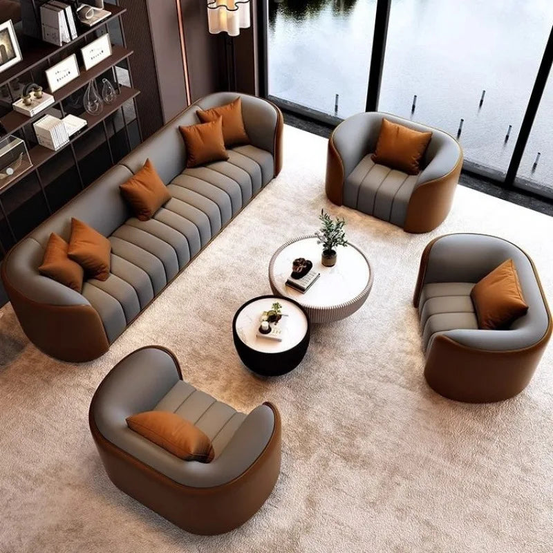 Canapé de luxe léger, petit appartement, salon, zone d'assise, réunion, invités, canapé à rangée droite