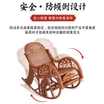 Manufacturers supply adult bedrooms, elderly rocking chairs, real rattan leisure balcony recliners