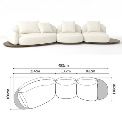 Living Room Coffee Table Designer Creative Three-person Log Style Furniture Modern Simple Modern Morocco Fabric Sectional Sofas