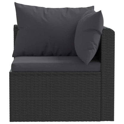 Modern 3-Seater Garden Sofa Set Black PE Rattan Powder-Coated Steel Frame Water Resistant Outdoor Patio Lounge Furniture Custom