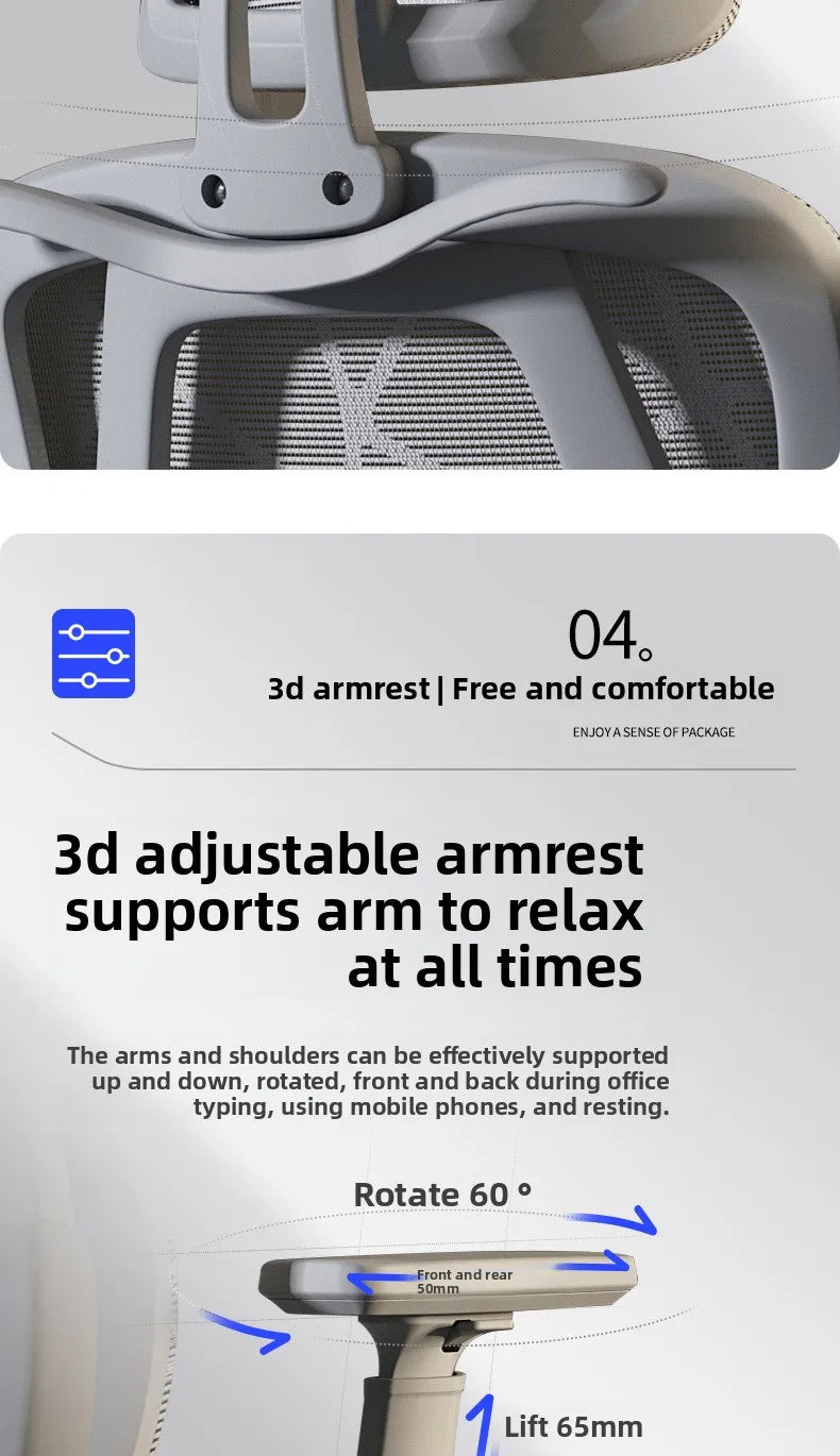 Ergonomic chair Home computer chair Comfortable sedentary office chair Back seat Study desk E-sports study chair