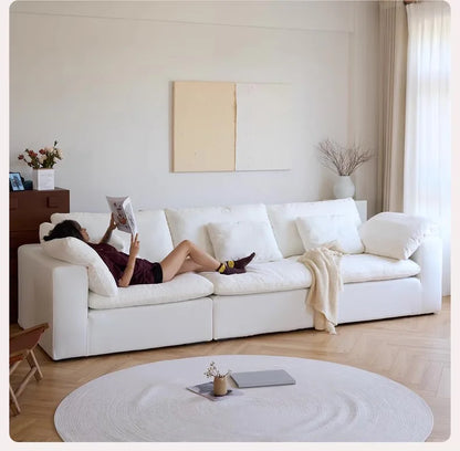 Vacuum compression cloud sofa lazy chenille fabric small apartment living room free combination module sofa furniture