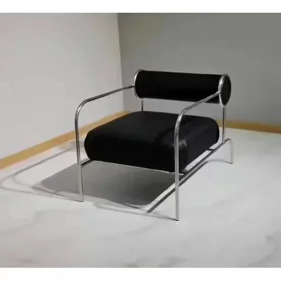 Nordic Fabric Living Room Chairs American Living Room Furniture Home Leisure Back Armchair Stainless Steel Single Sofa Recliner