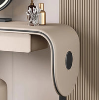 Custom Light Luxury Bedroom Furniture High Quality Wooden Dressing Table Set Smart LED Makeup Mirror Vanity Table with Drawers