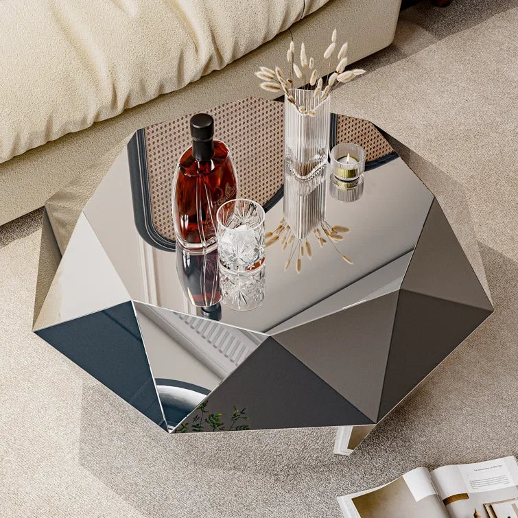 Modern fashion design rhombus coffee table stainless steel home hotel living room furniture
