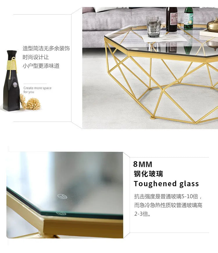 S Nordic Aesthetic Coffee Table Clear Simple Unique Designer Decoration Side Table Standing Lounge Couchtisch Salon Furniture