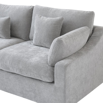 Modular Sectional Sofa for Living Room 160" Cloud Couch Down Filled U Shaped Couch with Ottoman Modern 6 Seater Convertible Sofa