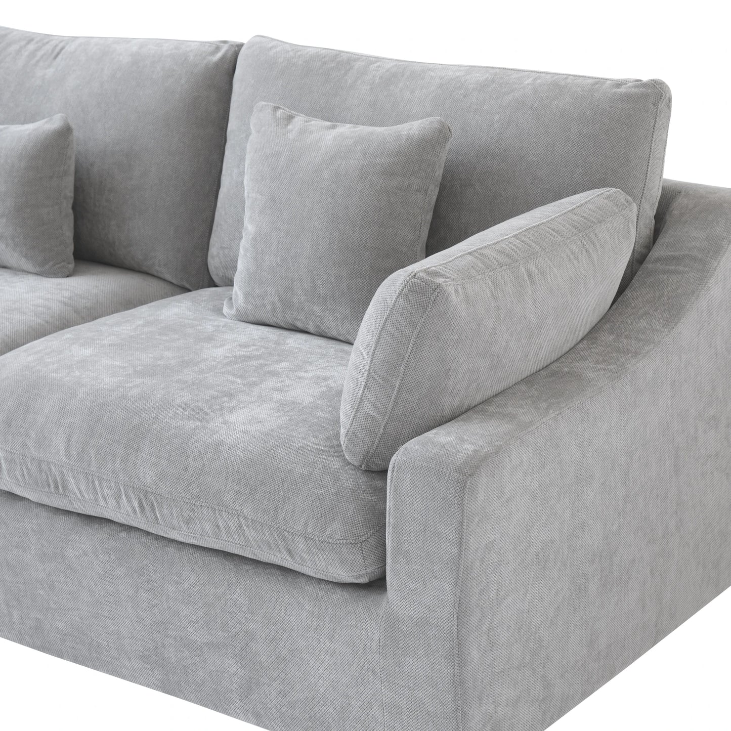 Modular Sectional Sofa for Living Room 160" Cloud Couch Down Filled U Shaped Couch with Ottoman Modern 6 Seater Convertible Sofa