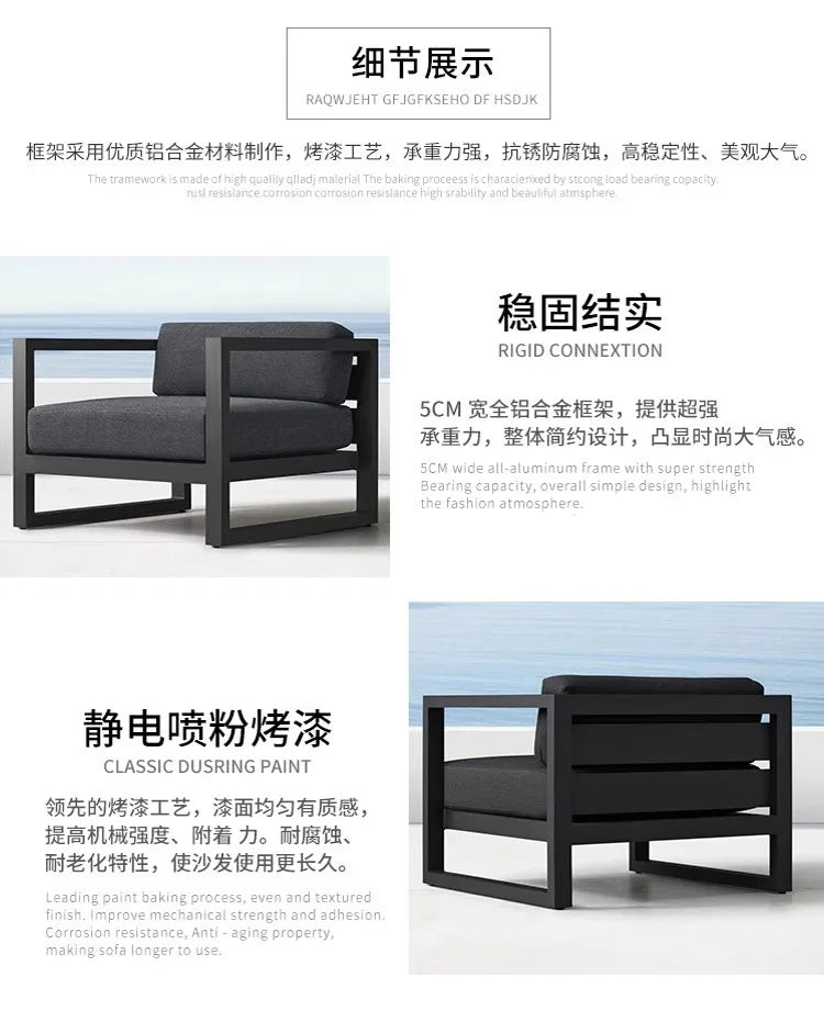 Outdoor Rattan Sofa Set Courtyard Garden Outdoor Leisure Rattan Chair Designer Model Home Outdoor Furniture