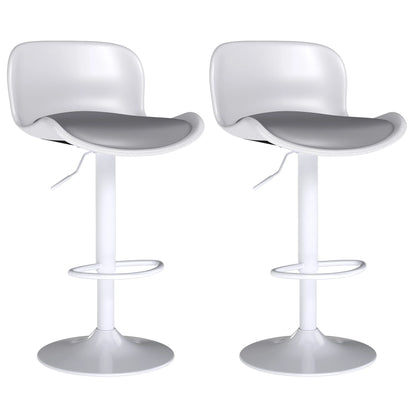 Set of 2 Adjustable PU Leather Swivel Bar Stools with Backrest for Kitchen Counter, Dining, and Bar, Black