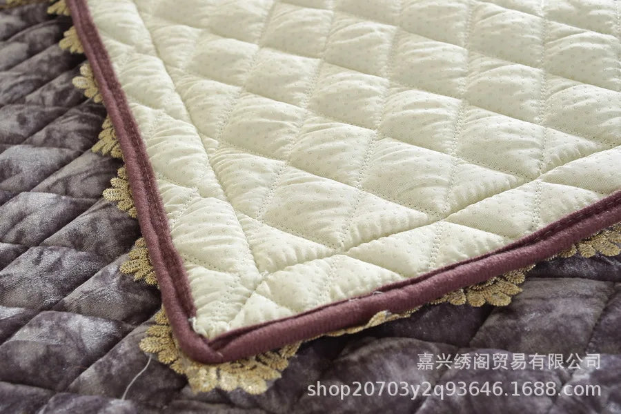 New Model European-style Thick Diamond Velvet Sofa Cover Four Season Universal Anti Slip And Dustproof Solid Color Sofa Cushion