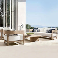 Italian Style Simplicity Waterproof and Sunscreen Garden Sofas Teak Modern Garden Sofas Designer Outdoor Furniture Divano HBOS