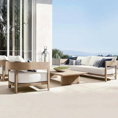 Italian Style Simplicity Waterproof and Sunscreen Garden Sofas Teak Modern Garden Sofas Designer Outdoor Furniture Divano HBOS