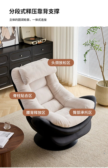 Light luxury single sofa chair rotatable designer casual lazy sofa Nordic living room balcony reclining single r &