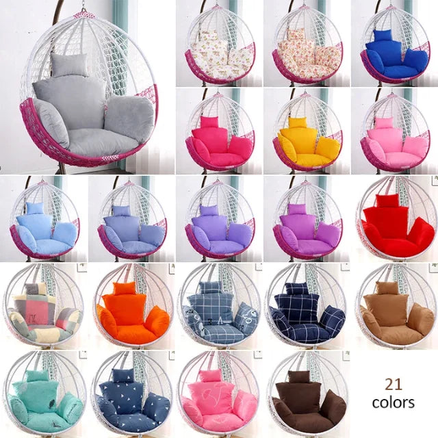 Patio Indoor Outdoor PE Rattan Steel Frame Hanging Egg Shaped Swing Chair with Cushion Stand for Balcony Villa Egg Swing Chair