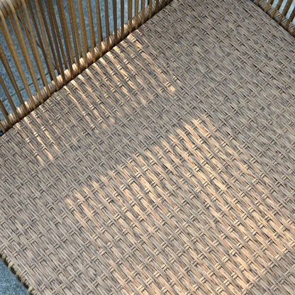 New Comming Outdoor PE Brown Wicker 2Seats Sofa With Grey Cushion And Table Set The Fabric Uses Polyester Material Black Brown
