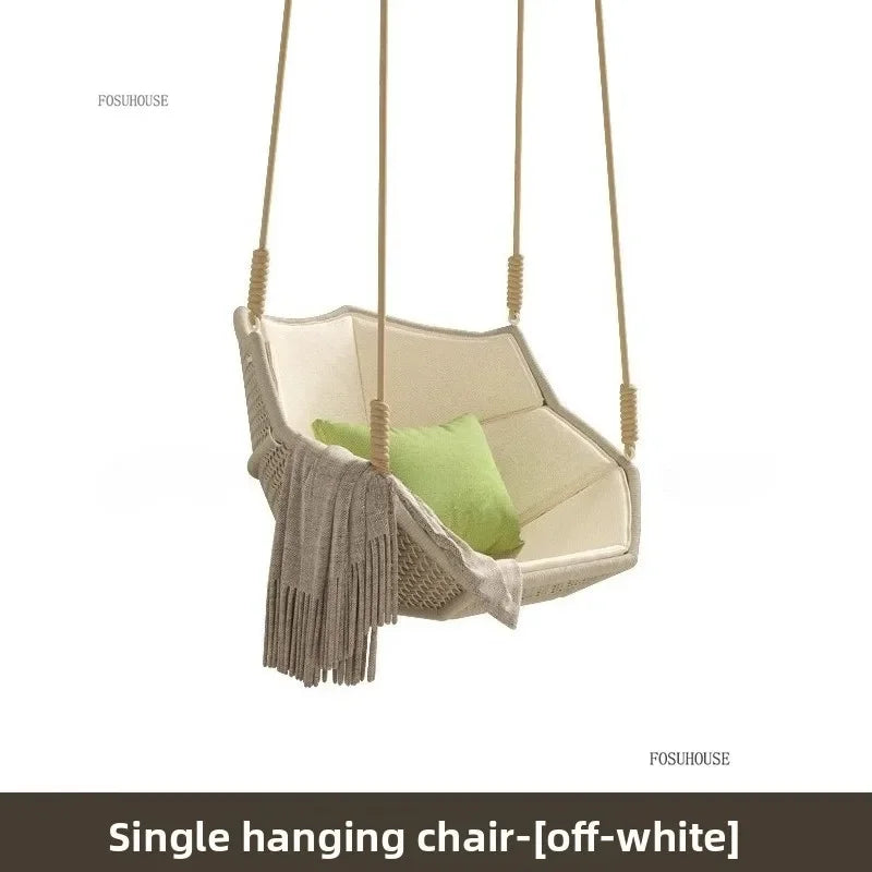 Outdoor Patio Swing Nordic Balcony Rocking Chair Indoor Adult Hanging Chairs Outdoor Single Swing Chairs Modern Hanging Basket Z