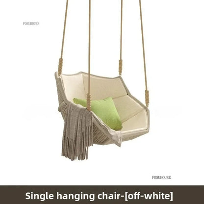 Outdoor Patio Swing Nordic Balcony Rocking Chair Indoor Adult Hanging Chairs Outdoor Single Swing Chairs Modern Hanging Basket Z