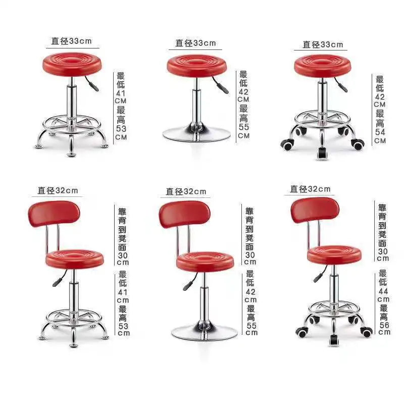Bar Chair Bar Chair Stool Stool Haircut Chair Rotating Lifting Round Stool Backrest Pulley Chair Large Work Stool Supply