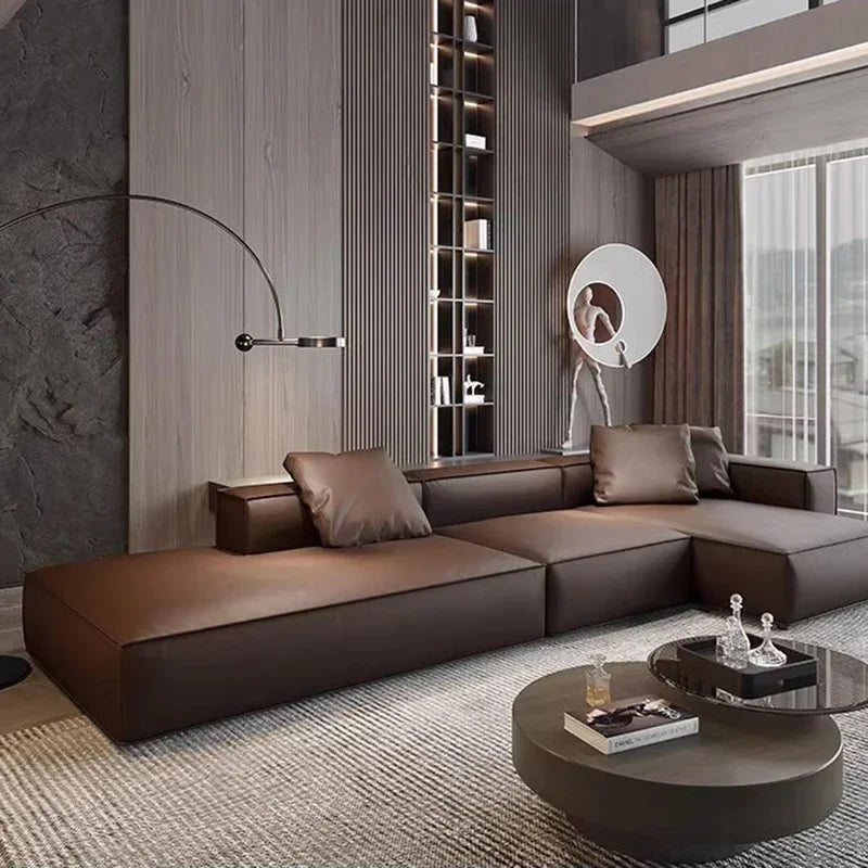 Nordic Minimalist Living Room Sofas Leather Sex Recliner Designer Lounge Sofas Garden Relaxing Designer Divano Salon Furniture