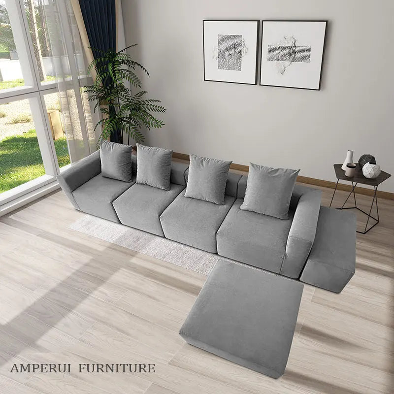 Popular  Modular Furniture - Strong Foam Support for Frameless Sofa. Combination of 6-seat Luxurious Living Room Compact Sofa.