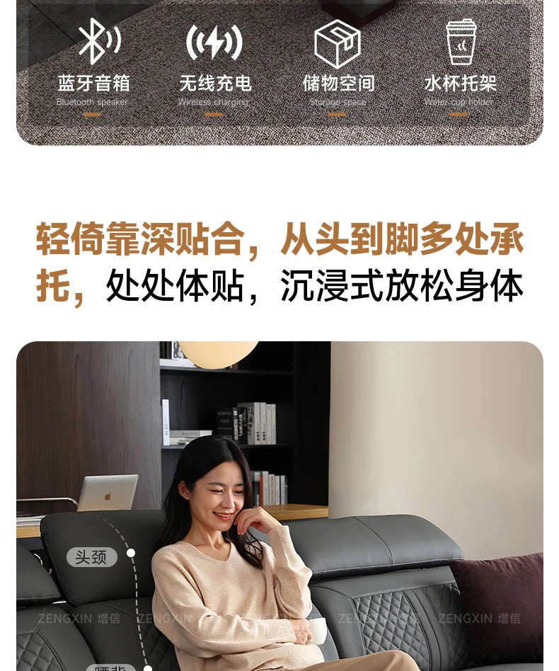 Genuine Leather Modern Sofas Luxury Recliner Comfortable Relax Armchairs Sofas Bedrooms Lazy Sillas Para Sala De Estar Furniture