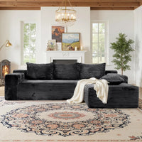 106'' Modular Sectional Sofa, L-Shaped Boneless Cloud Couch with Chaise Lounge, 4-in-1 Flexible Combination Faux Rabbit Fur