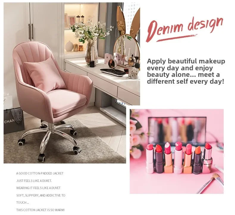 Computer chair home comfort sedentary backrest casual office seat girl cute bedroom student desk turn chair