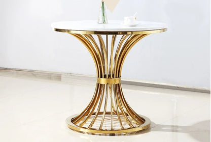 Nordic Minimalist Marble Coffee Tables Light Luxury Living Room Side Table Golden Iron Round Coffee Table Modern Home Furniture