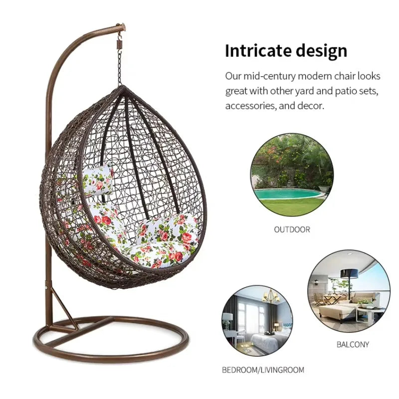 New Style Patio Swings Indoor Hanging Swing Chair Outdoor Furniture Bedroom Garden Nest Egg Chair Customized