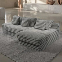 Modern New L-Shape Sofa for Living Room Compressed Furniture Compression Fabric Sectional Foam for Apartment Mall Villa School