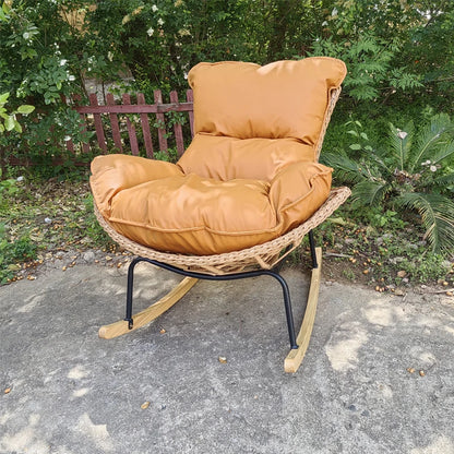 Ergonomic Modern Cushioned Rocking Chair for Indoor Outdoor Nursery Living Room Relaxation and Home Decor