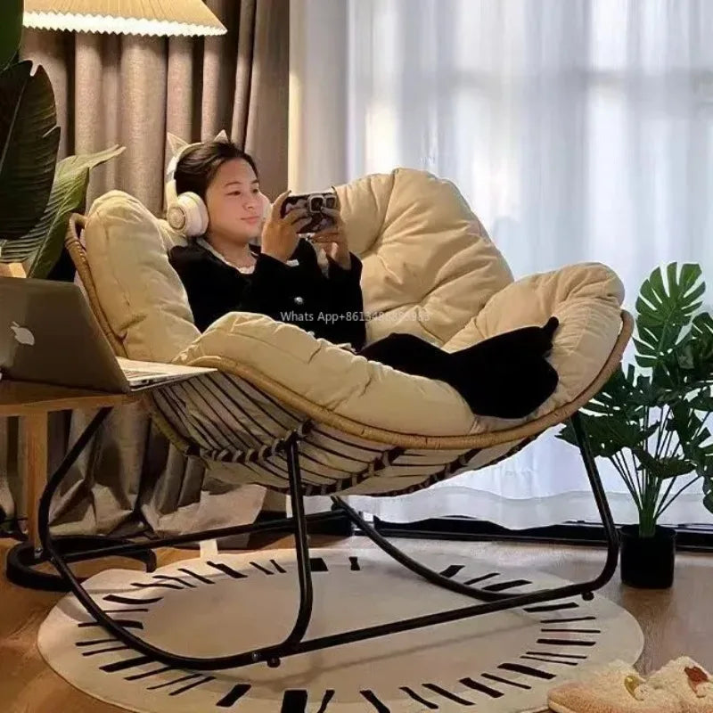 Outdoor Rocking Chair Adult Lazy Sofa Bird Nest Shaped Living Room Balcony Nap Small Apartment Rattan Woven Adul Rocking Chair