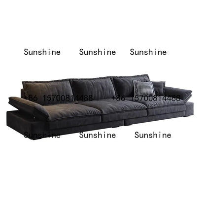 Armrests adjustable cat's paw cloth sofa Italian minimalist living room large inline row of technical fabric black fabric
