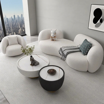 Modern Minimalist Living Room Sofa Berber Fleece Double lounge living room sofas elegant comfortable