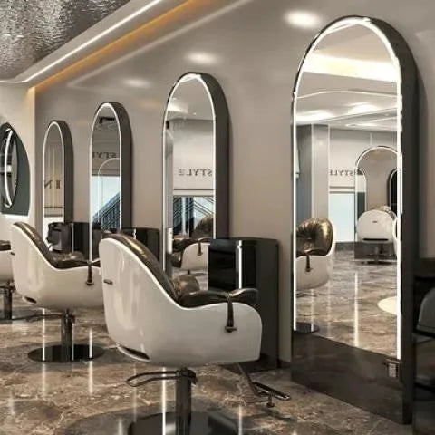 HJ Barber Shop Mirror Quick Cut Special Mirror Hair Salon Internet celebrity hair salon Full Lamp Mirror