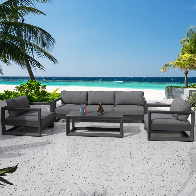 Luxury Aluminum Outdoor Sofa Sets Garden Sofa Luxury Couches Patio High Quality Furniture Metal Modern Outdoor Usage