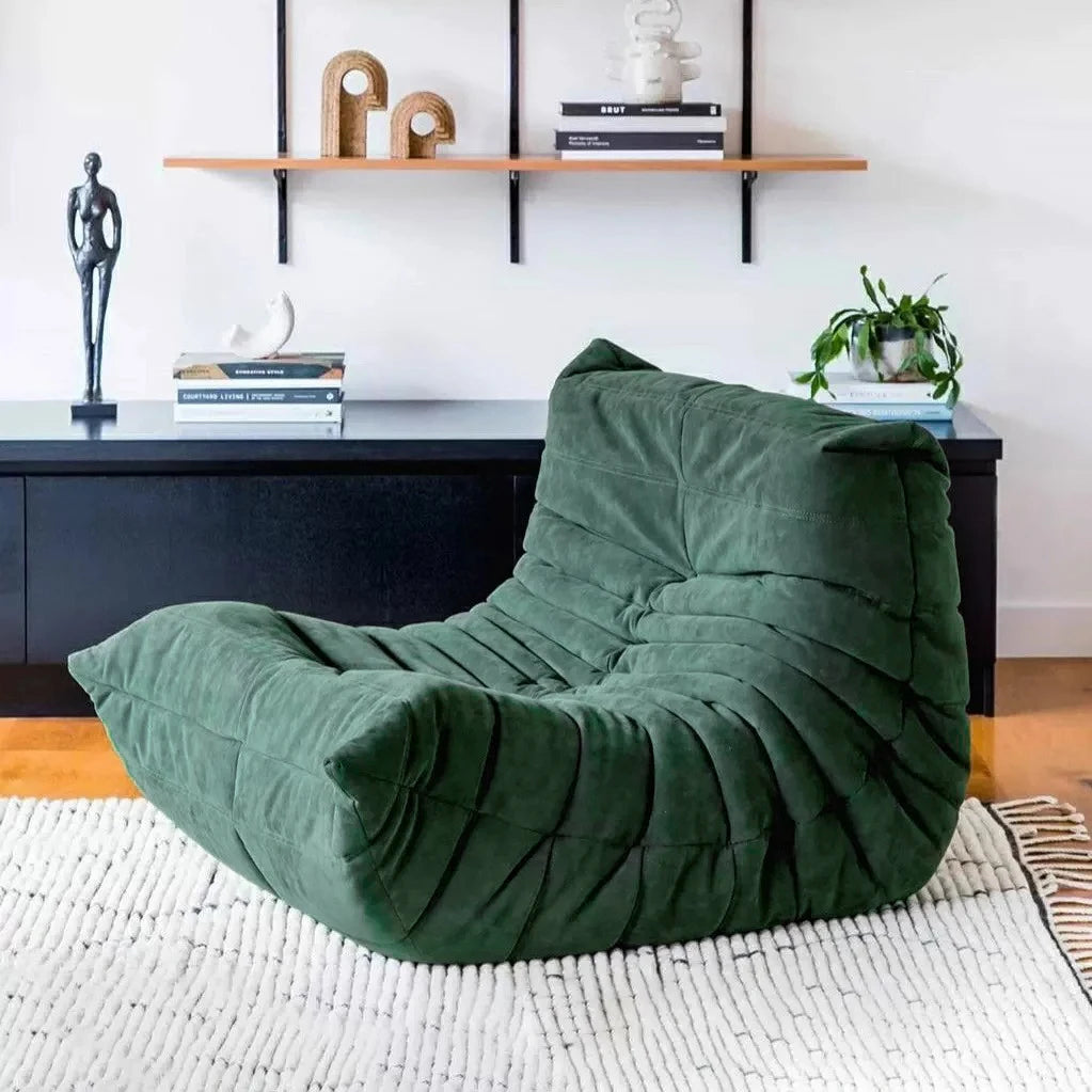 Lounge Bean Bag Chair for Adult Armless Lazy Floor Sofa Fireside Chair for Living Room Gaming Room Bedroom Soft Corduroy Couch