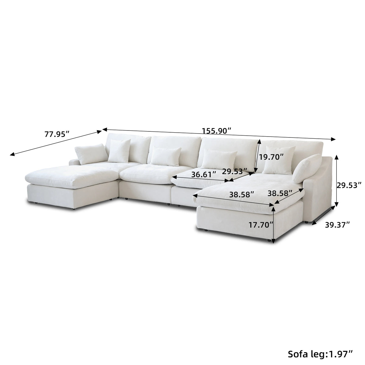 Modular Sectional Sofa for Living Room 160