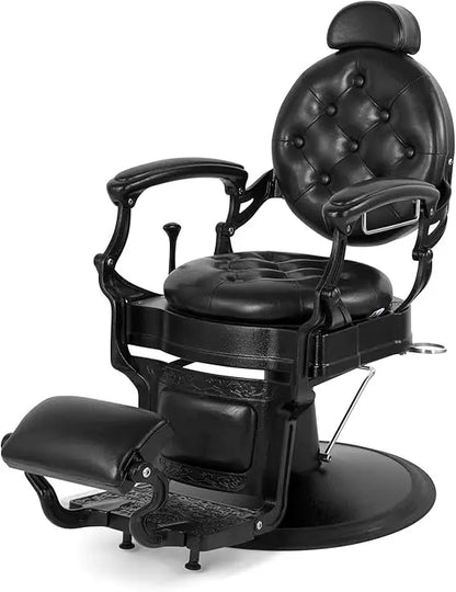 Retro Barber Chair Heavy Duty Barber Chairs Vintage Salon Chair Hydraulic Recline Beauty Spa Styling Equipment Rounded Cushioni