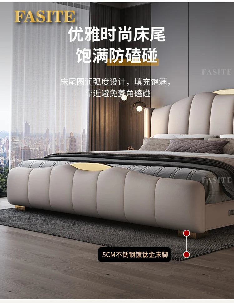 Luxury Frame Double Bed King Size Modern Living Room Frame Double Bed Queen Hotel Princess Cama De Casal Bedroom Furniture