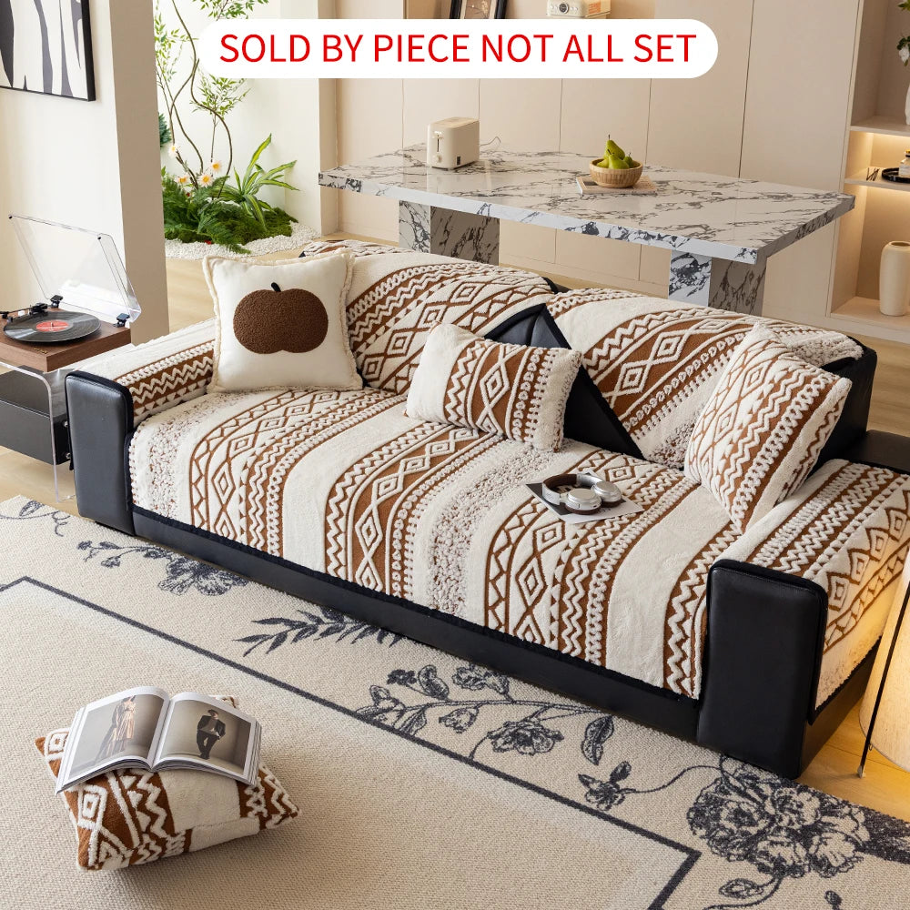 Protector Couch Cover for Sofa for Winter Fur-covered sofa cushion Pet Friendly Anti-slip Sofa Covers for living room