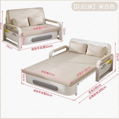 Multi-Functional Sofa Bed, Foldable Convertible Couch for Small Spaces, Modern Futon for Living Room, Balcony, Apartment