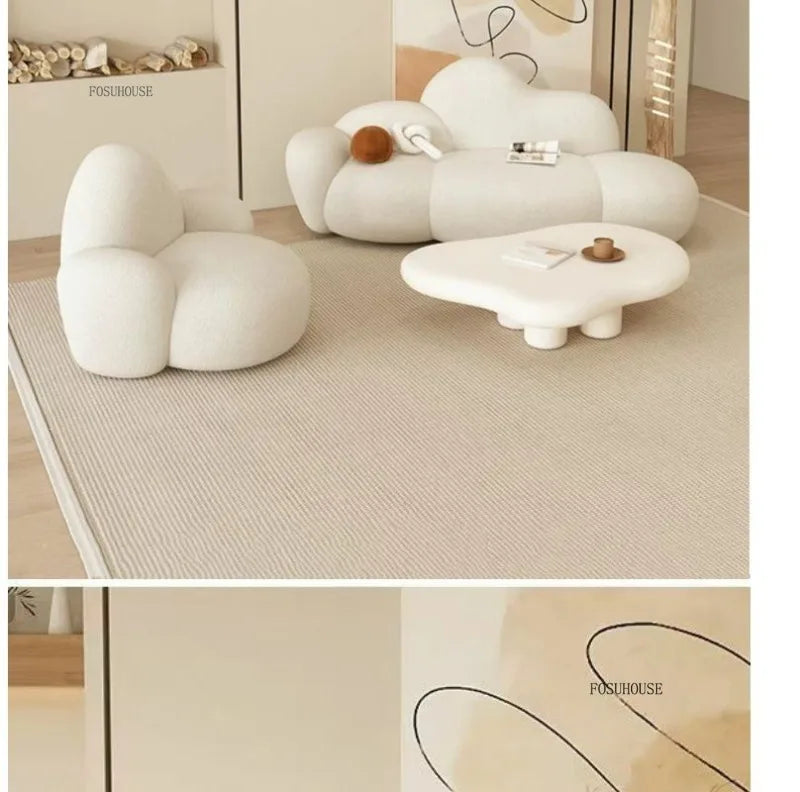 Simple Small Apartment Living Room Sofas Nordic Home Balcony Single Back Sofa Chair Beauty Salon Lounge Reception Double Sofas