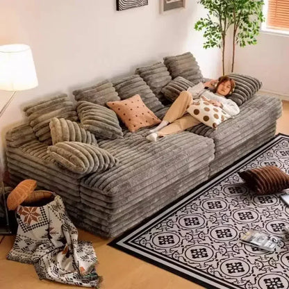 Design Filler Living Room Sofas European Beige Luxury Floor Compressed Sofas Puffs Recliner Modern Divani Soggiorno Furniture