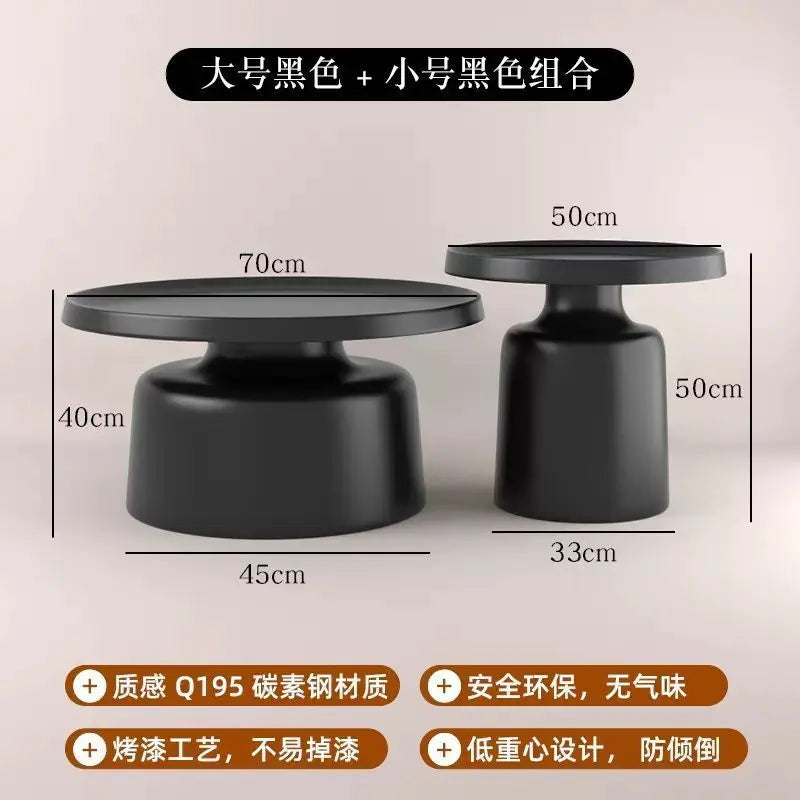 Nordic creative wrought iron coffee table combination small apartment living room modern simple household round