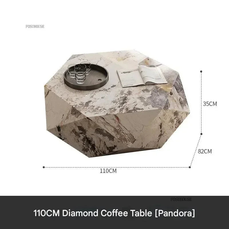 Luxury Rock Board Coffee Tables Villa Living Room Tea Table for Living Room Furniture High-grade Luxurious Side Table