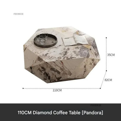 Luxury Rock Board Coffee Tables Villa Living Room Tea Table for Living Room Furniture High-grade Luxurious Side Table